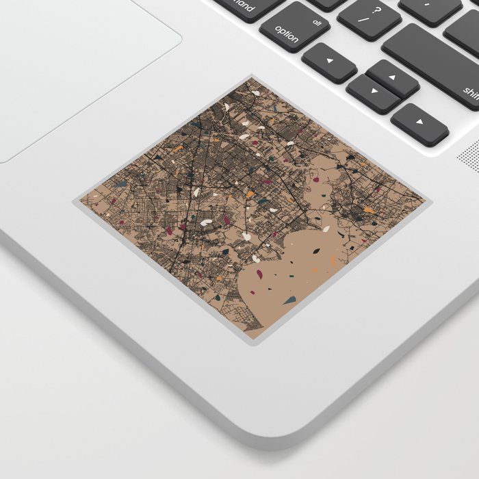 USA, Pasadena - Terrazzo Pattern City Map Sticker