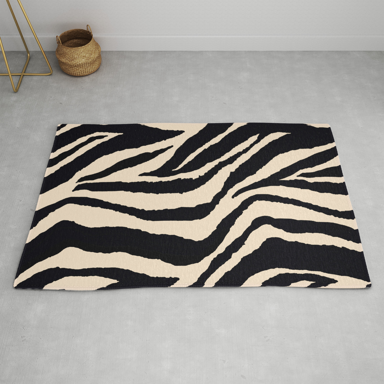 Zebra Animal Print Black And Off White Pattern Rug By Saundramyles Zebra Animal Print Black And Off White