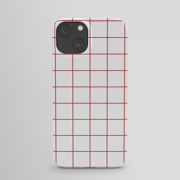 red grid iPhone Case