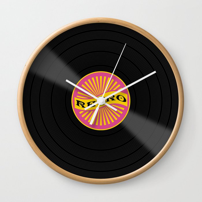 Retro 80's objects - Vinyl Wall Clock