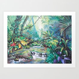 Australian Rainforest Jungle Painting Art Print