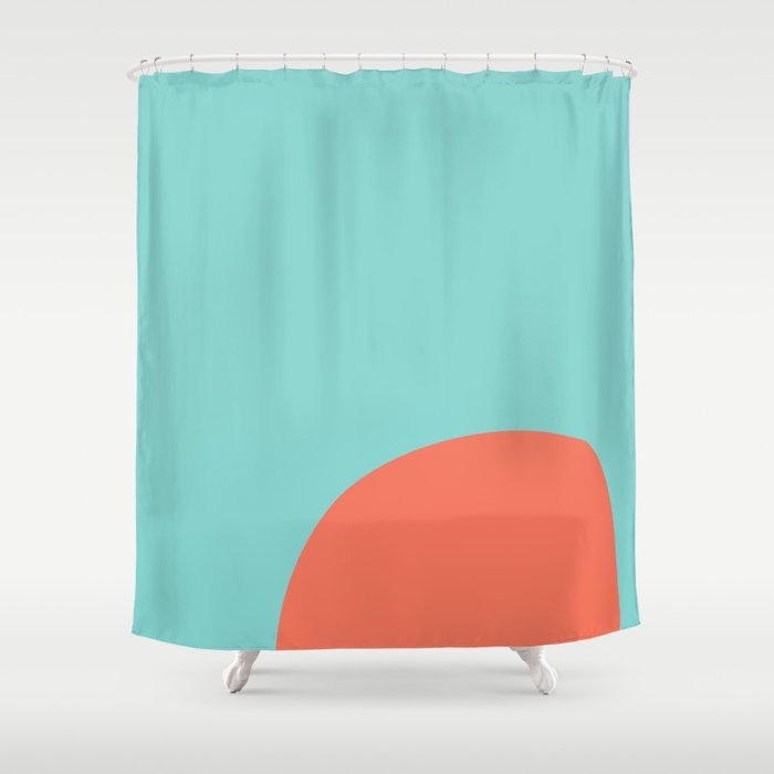 Turquoise And Orange Shower Curtain Tyres2c