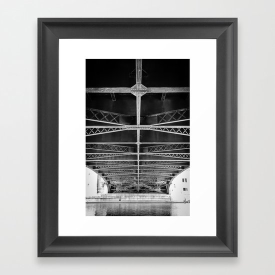 Chicago Riverwalk - Underneath Wabash Avenue Bridge Framed Art Print