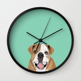 Roscoe - English bulldog dog dogs pet pets gifts for dog person dog people  Wall Clock