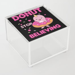 Cute Narwhal Funny Animals In Donut Pink Acrylic Box