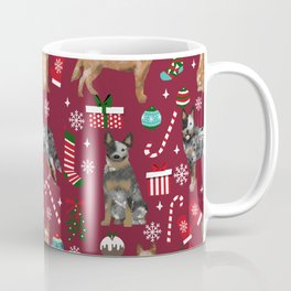 Austrian Cattle Dog red and blue merle christmas presents holiday dog breed pattern pet friendly Mug