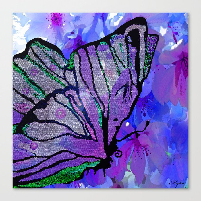 Butterfly Purple and Blue  Canvas Print