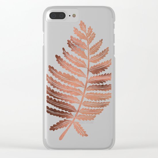 Fern Leaf – Rose Gold Palette Clear iPhone Case