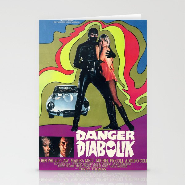 Danger Diabolik - 1968 Vintage Movie Poster Stationery Cards