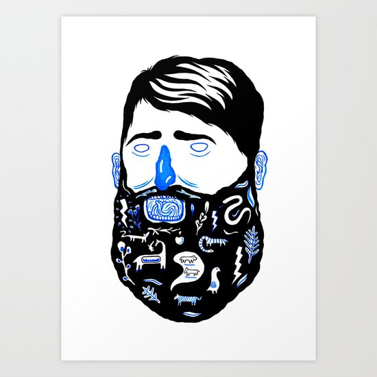 Animal Beard Art Print