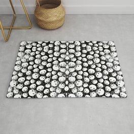 Funny skull grunge pattern | rock and roll gift Rug