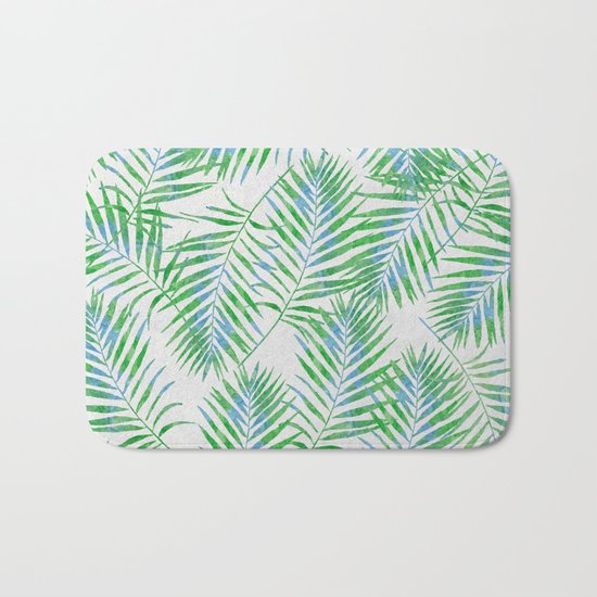 Fern Leaves Grey Bath Mat