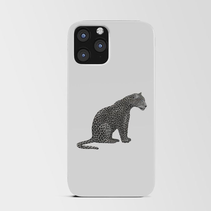 digital painting of a gray leopard iPhone Card Case