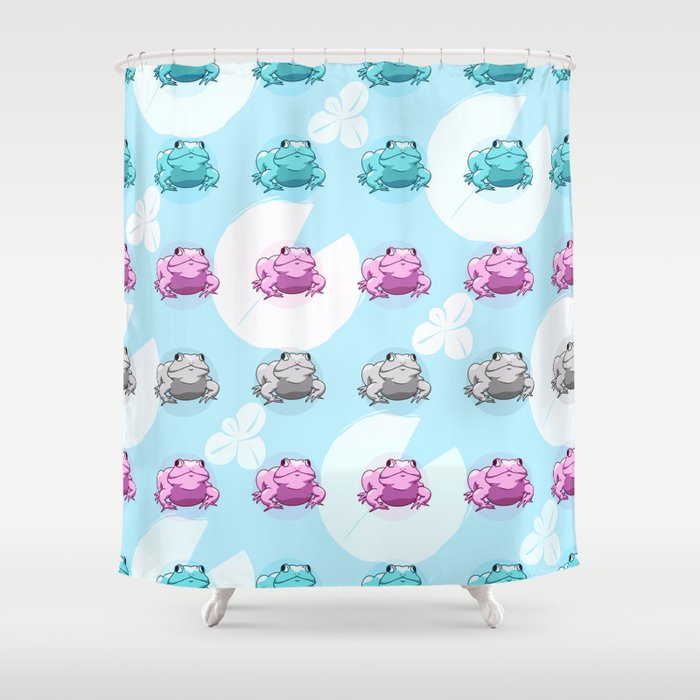 Trans Pride Frogs Shower Curtain
