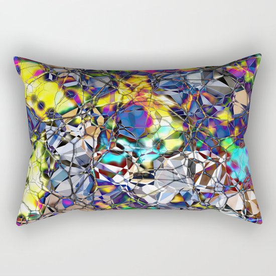 Colorful Web of Geometry Rectangular Pillow