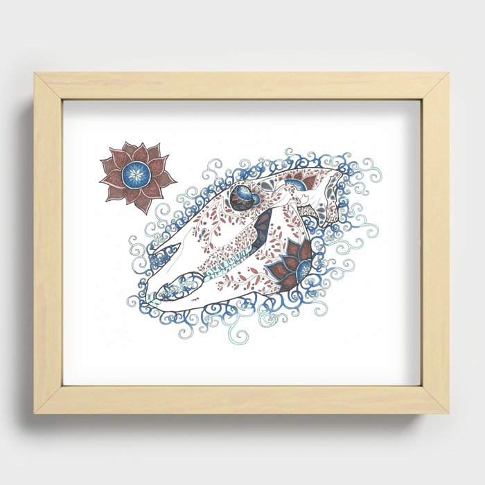 Horse Skull Study (in color) Recessed Framed Print