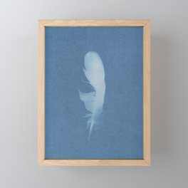 Single Feather Cyanotype Framed Mini Art Print