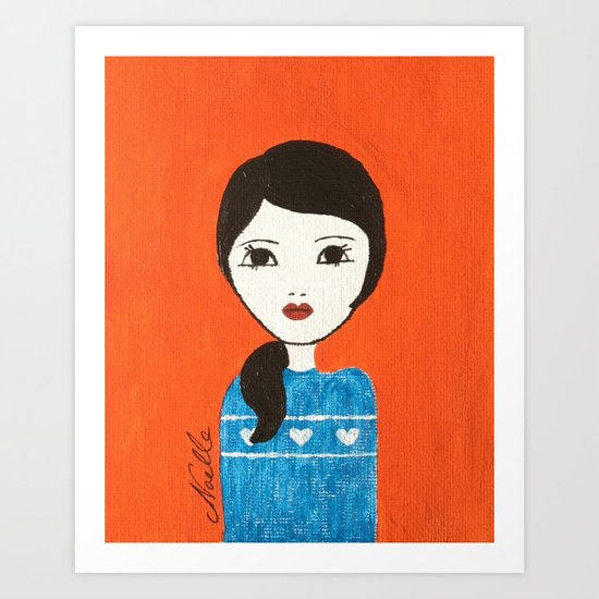 Blue Sweater Art Print