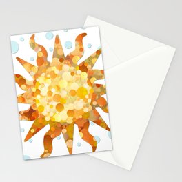 Whimsical Big Sun - Happy Polka Dot Art Stationery Card