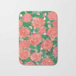 Blushing Roses Bath Mat | Feminine, Savvy, Roses, Swirl, Chic, Green, Gentle, Flowers, Stlouisart, Kirksvilleart 