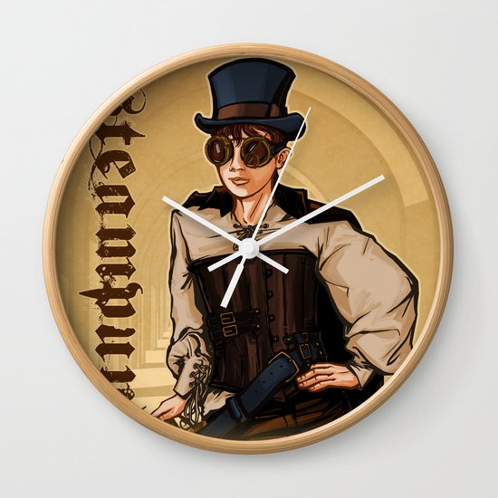 Steampunk Lady Wall Clock