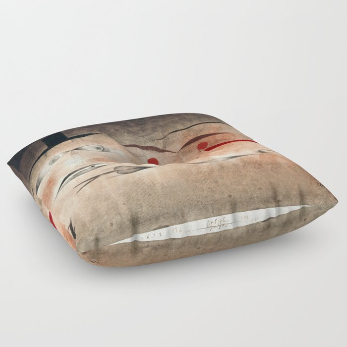 Abstract Red Arrows on White and Gray Floor Pillow