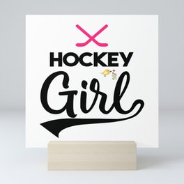 Hockey Girl Art Design For Women Who Love Hockey Mini Art Print