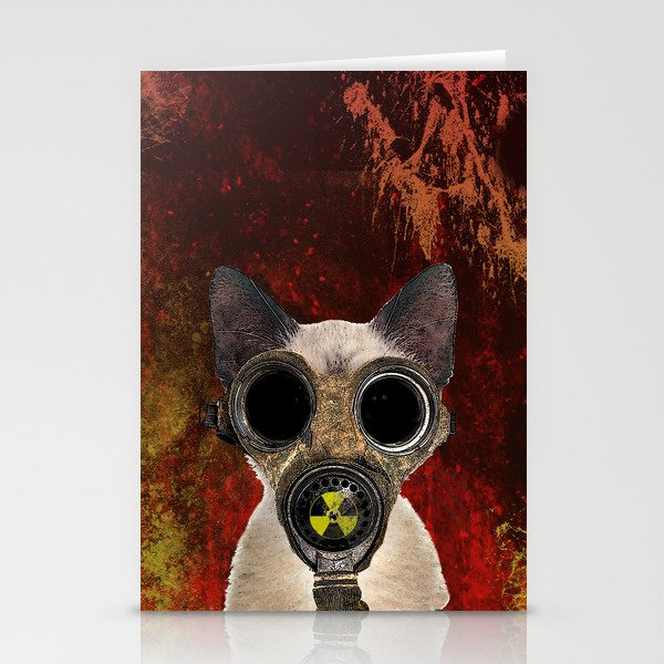 Fallout Kitty Cat In Gasmask Stationery Cards By Collageorama