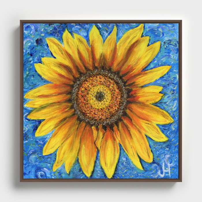 Tribute to Ukraine Sunflower Framed Canvas