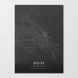 Boise, United States - Dark Map Canvas Print