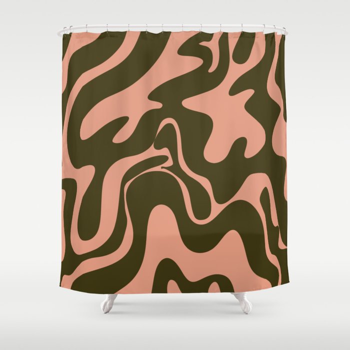 31 Abstract Liquid Swirly Shapes 220725 Valourine Digital Design  Shower Curtain