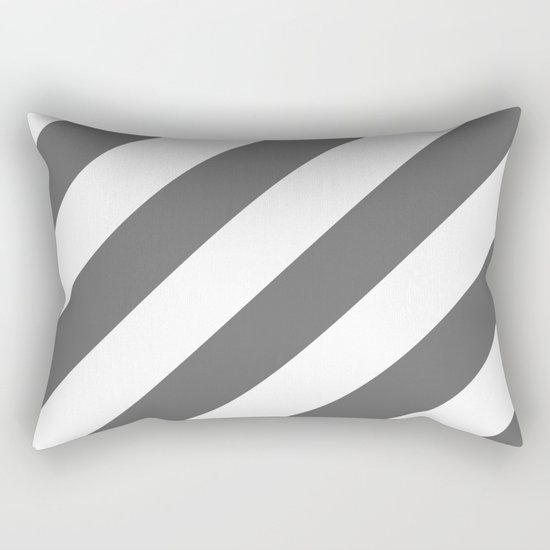 Gray diagonal striped pattern Rectangular Pillow
