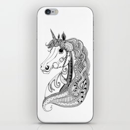Zentangle Unicorn iPhone Skin