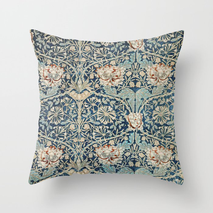 Timeless Beauty of William Morris Honeysuckle Throw Pillow