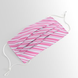 [ Thumbnail: Lavender and Hot Pink Colored Lines Pattern Face Mask ]