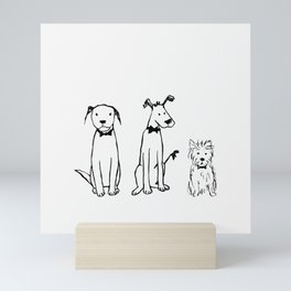 Three dogs Mini Art Print