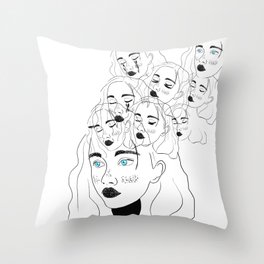 Women abstract portrait digital art Throw Pillow