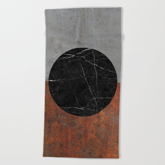 Abstract - Marble, Concrete, Rusted Iron Beach Towel