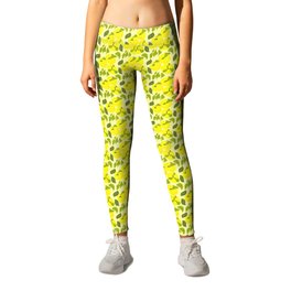 Yuzu Fruit Lemon Yellow Retro Modern Leggings