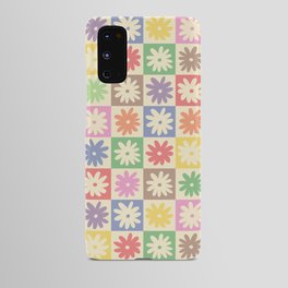 Colorful Flower Checkered Pattern Android Case