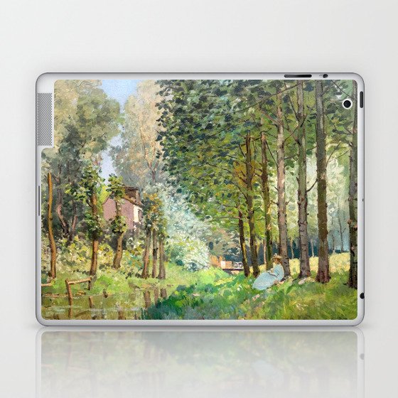 Alfred Sisley - Rest along the Stream, Edge of the Wood Laptop & iPad Skin