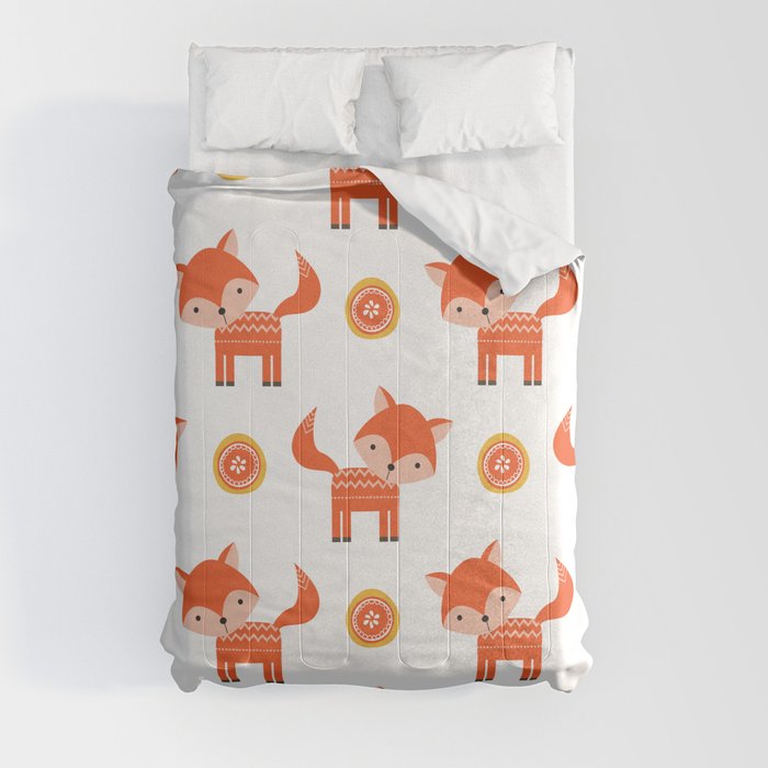 Orange Fox Comforter