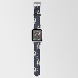 Navy blue maritime sea crab crabs shrimps pattern Apple Watch Band