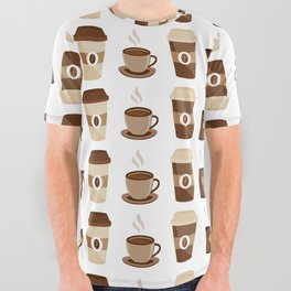 Pattern for Caffeine Coffee Lover All Over Graphic Tee