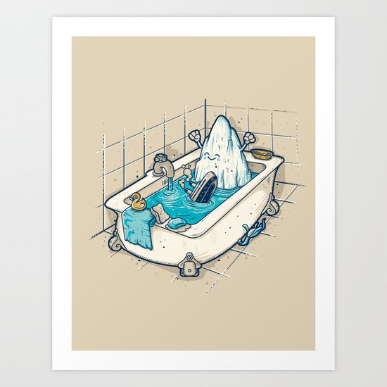 BATH TIME Art Print