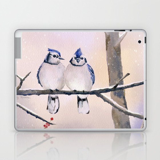 Just The Two Of Us - Blue Jay  Laptop & iPad Skin