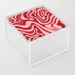 Retro 70s Pink Liquid Swirl on Dahlia Red Acrylic Box