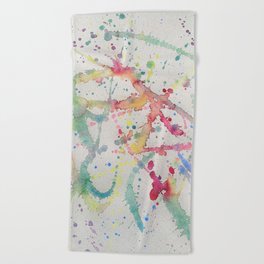 Abstract bright splashes #2 Beach Towel