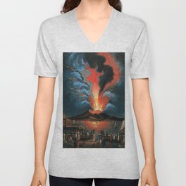 The Eruption of Mount Vesuvius V Neck T Shirt