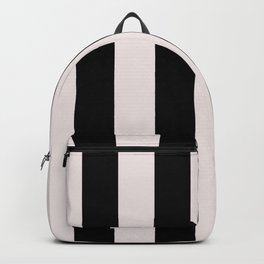 Black and Oyster White Cabana Beach Vertical Stripe Backpack